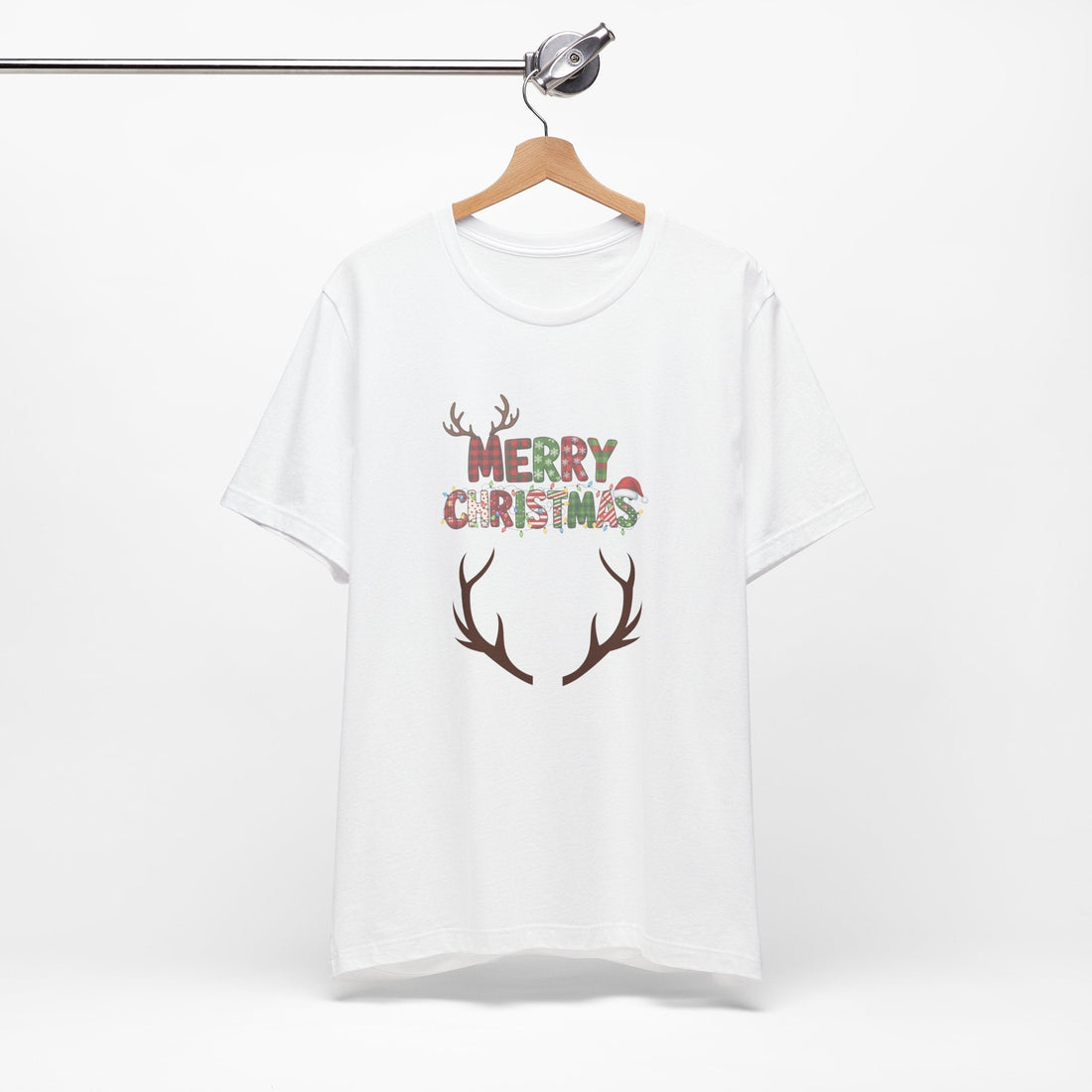 Merry Christmas Reindeer Antler T-Shirt – Festive Holiday Tee