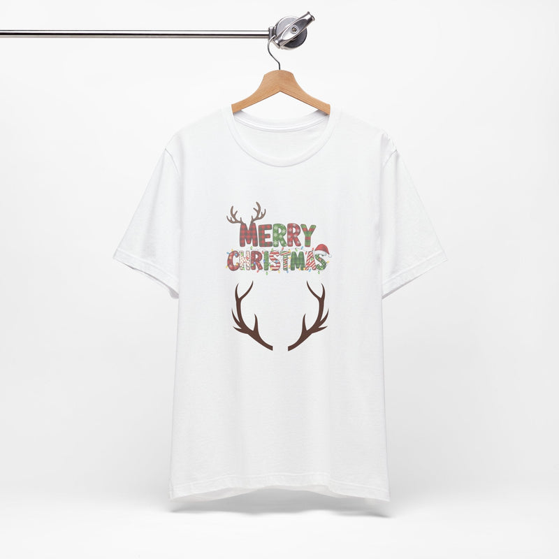 Merry Christmas Reindeer Antler T-Shirt – Festive Holiday Tee
