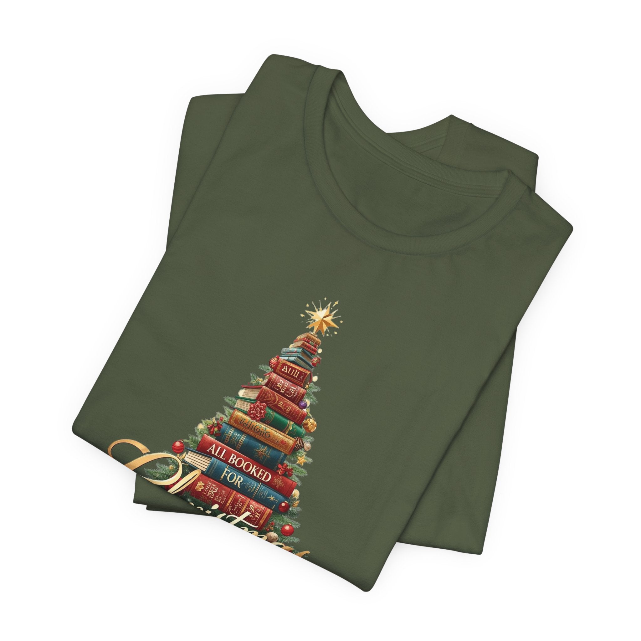 All Booked for Christmas T-Shirt – Festive Book Lover Holiday Tee