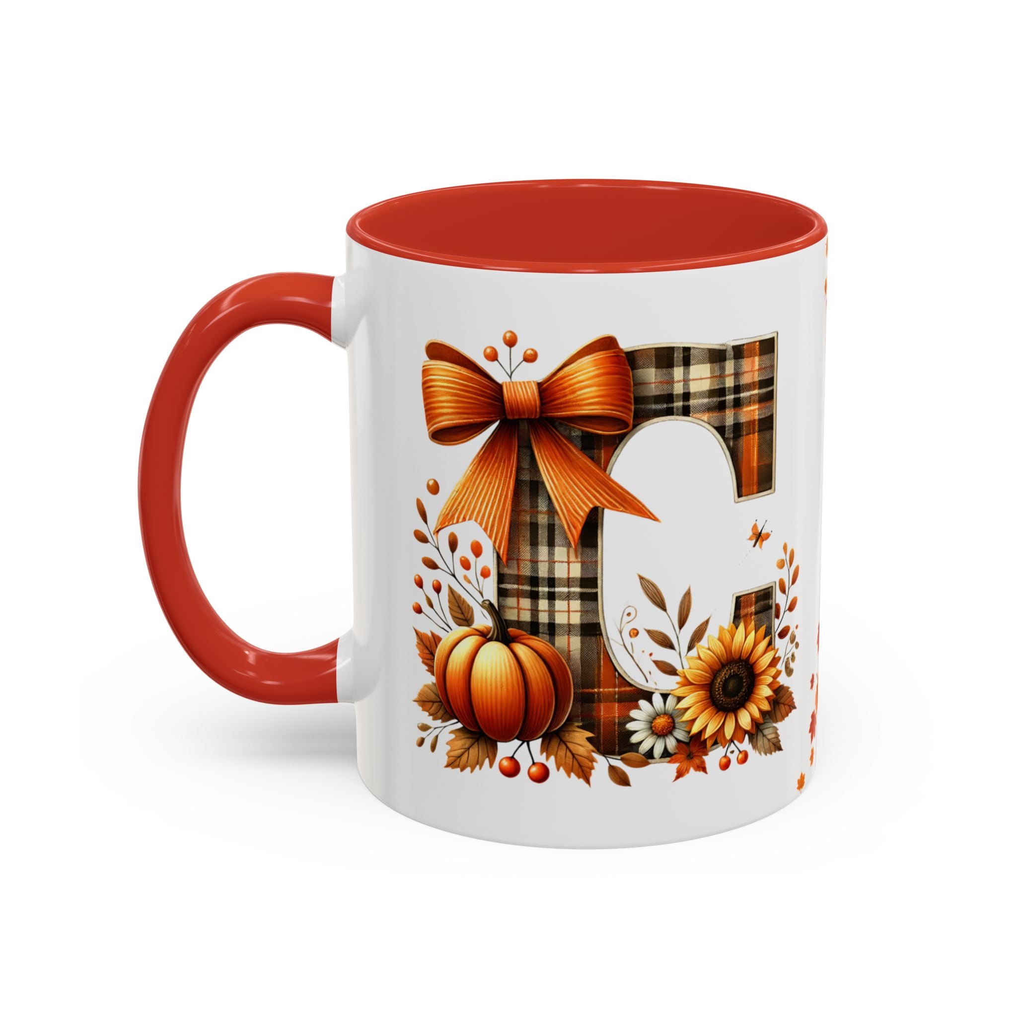 Monogram C Autumn Harvest Mug | Cozy Fall Drinkware | Thanksgiving Coffee Lover Gift