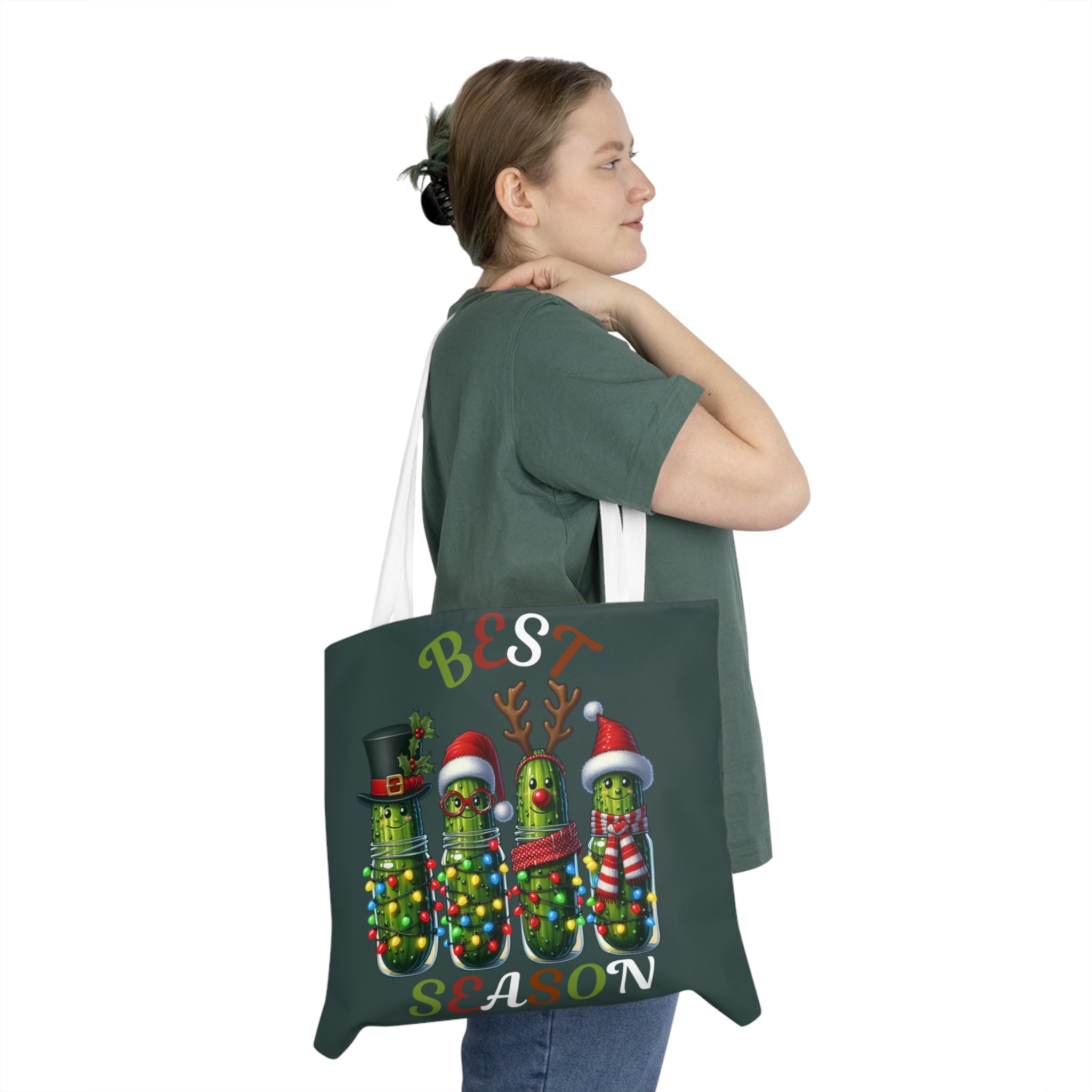 Best Season Holiday Tote Bag – Christmas Pickle Jar Design, Festive Carryall