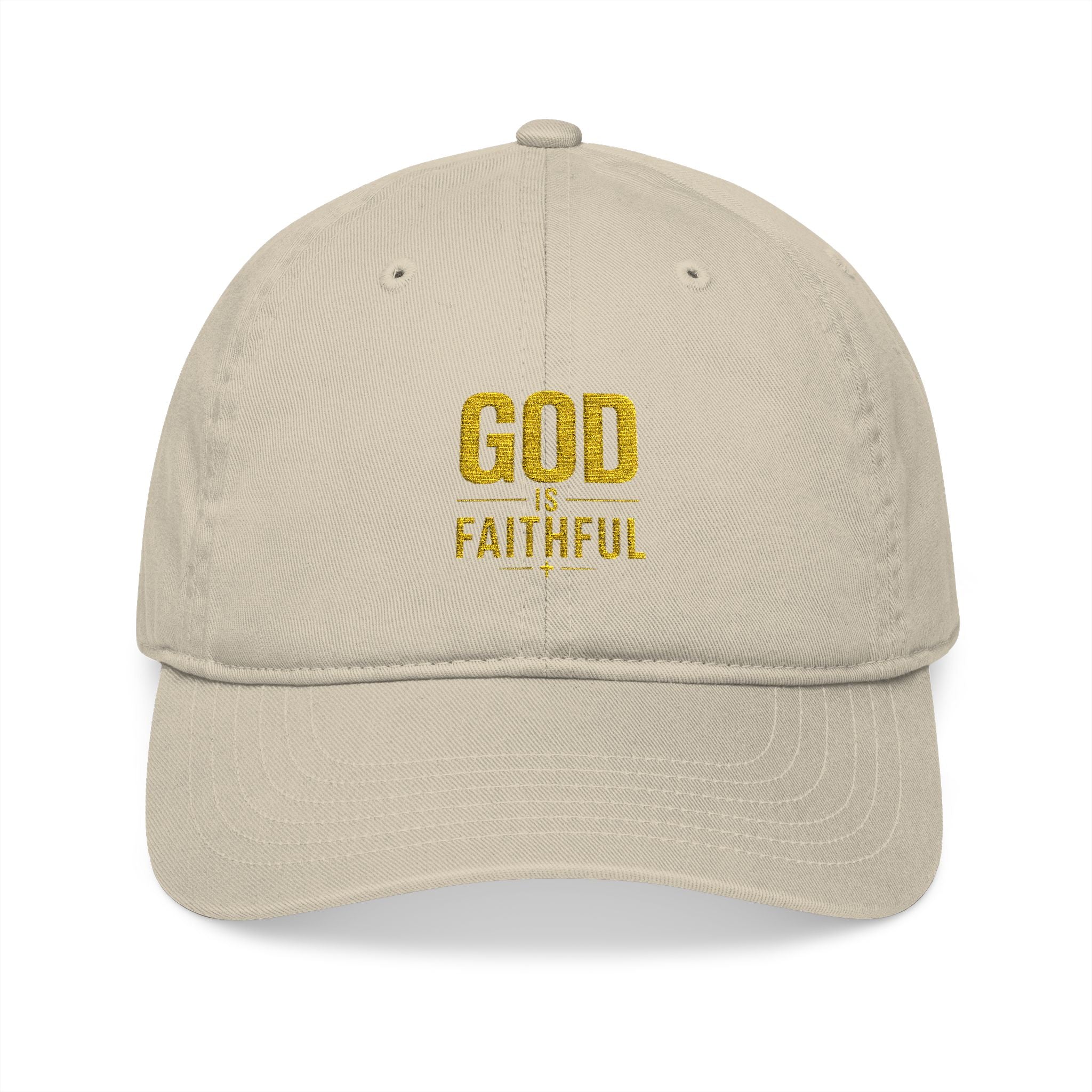 God Is Faithful Organic Embroidered Cap | Christian Faith Hat