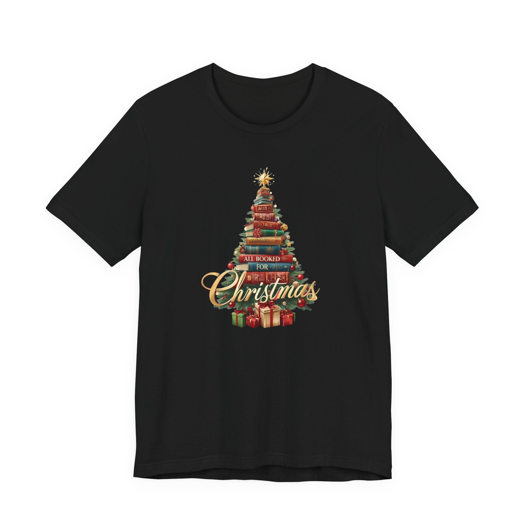 All Booked for Christmas T-Shirt – Festive Book Lover Holiday Tee