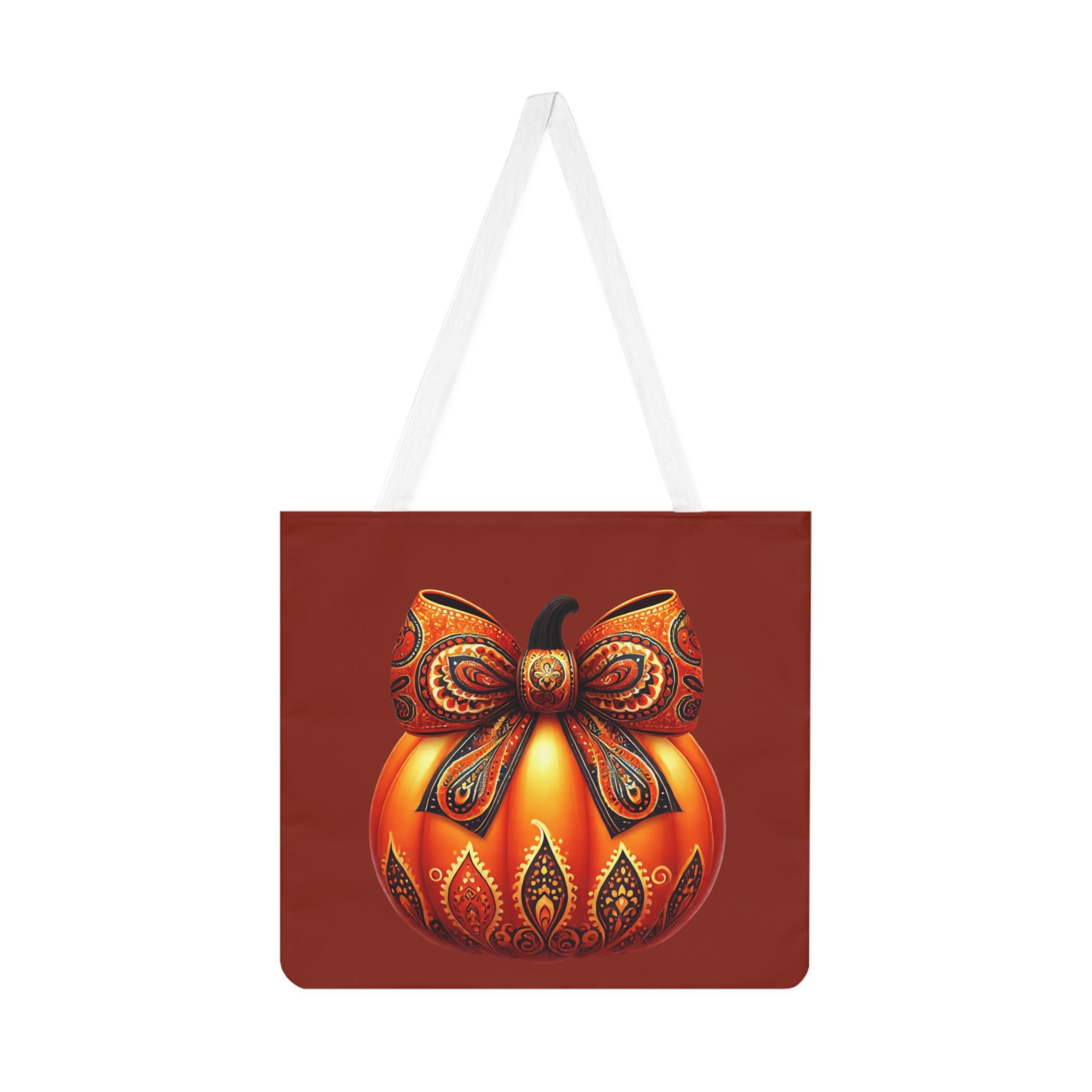 Paisley Pumpkin Tote Bag – Autumn All-Over Print Carryall, Stylish Fall Accessory