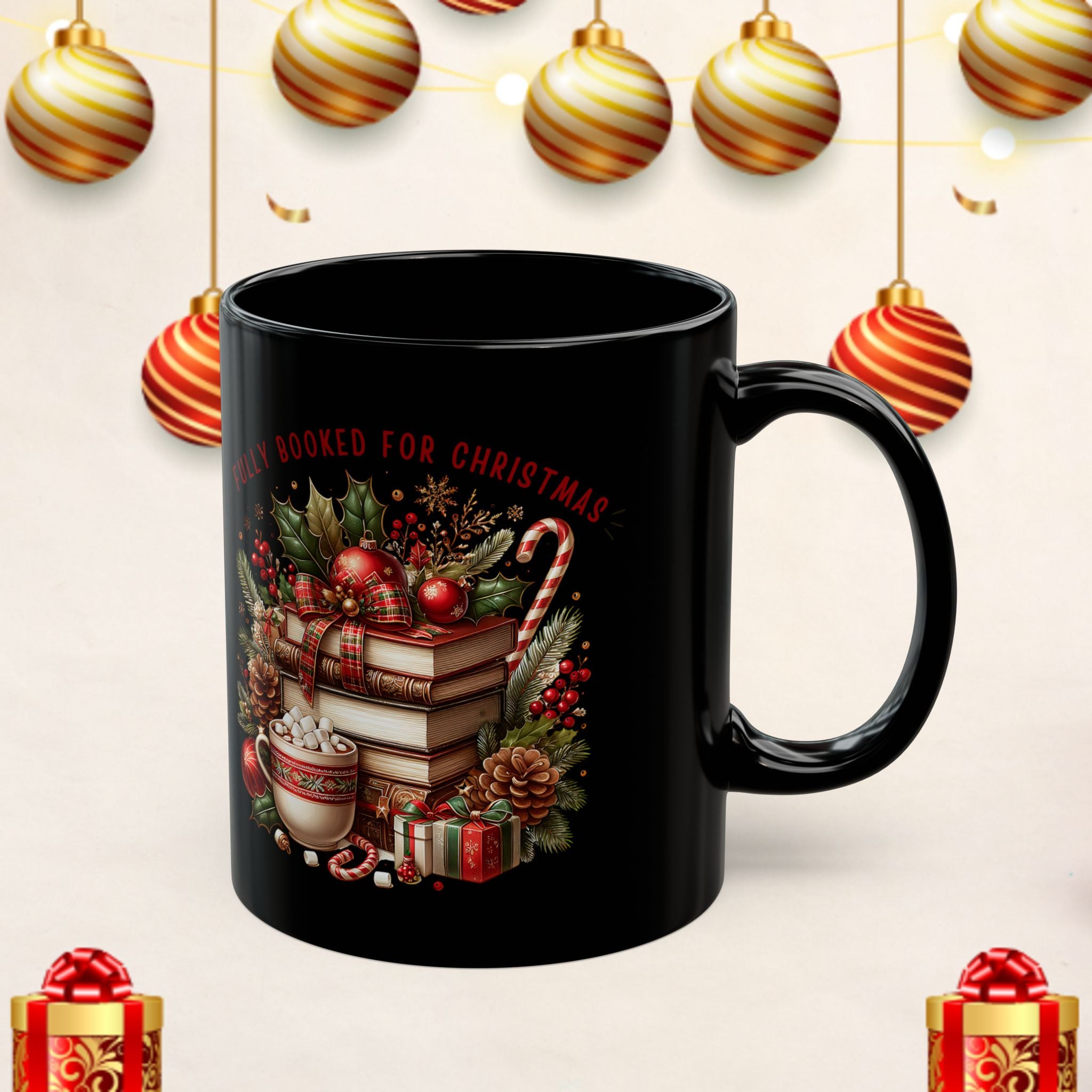 Holiday Reading Mug – Fully Booked for Christmas Cup Black