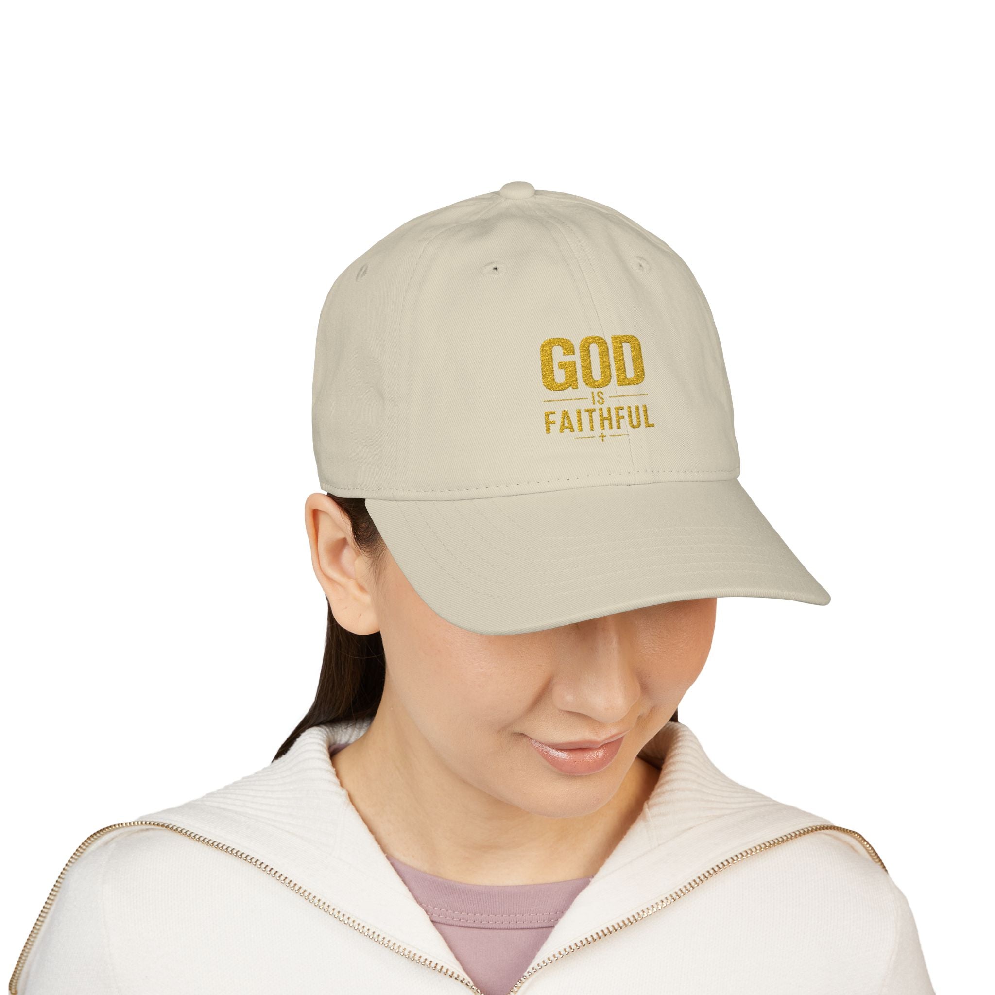 God Is Faithful Organic Embroidered Cap | Christian Faith Hat