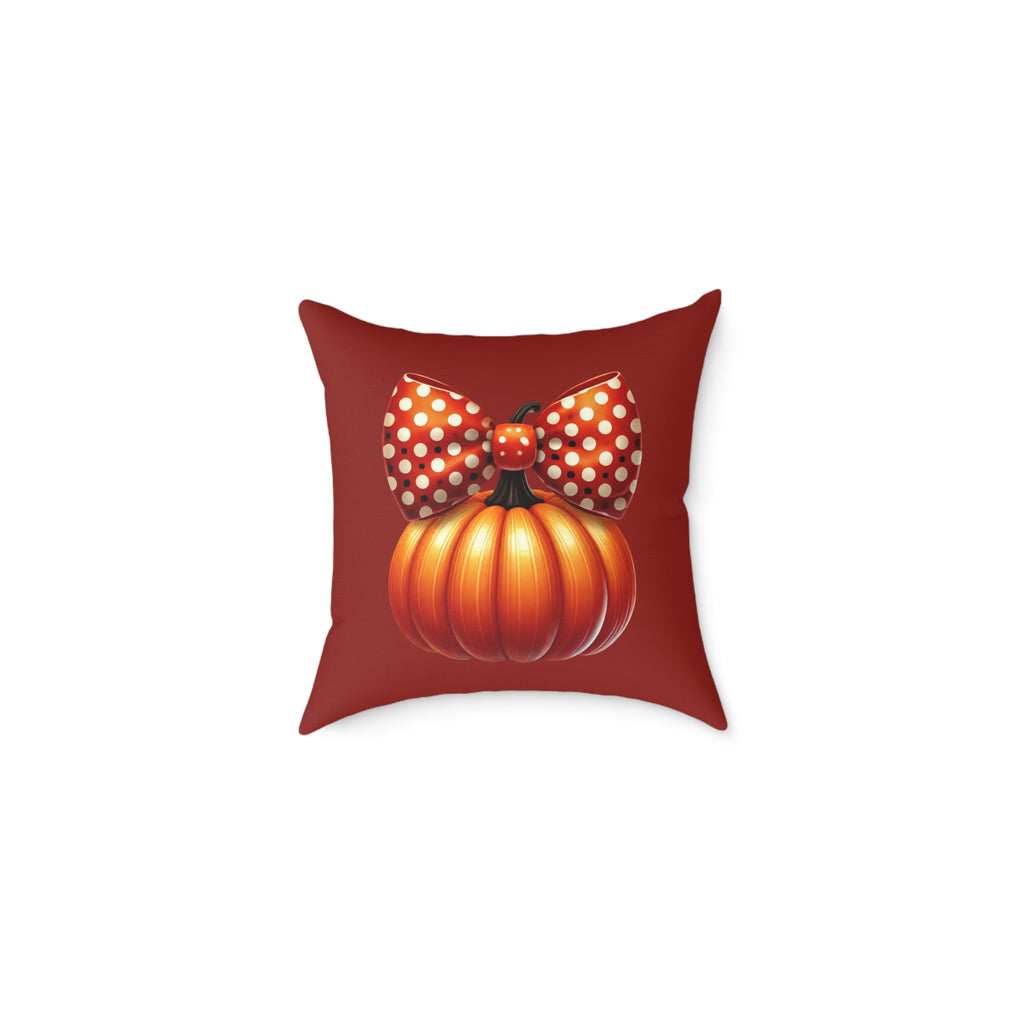 Pumpkin Bow Decor Pillow - Cozy Fall Cushion, Halloween Home Decor, Thanksgiving Gift, Autumn L