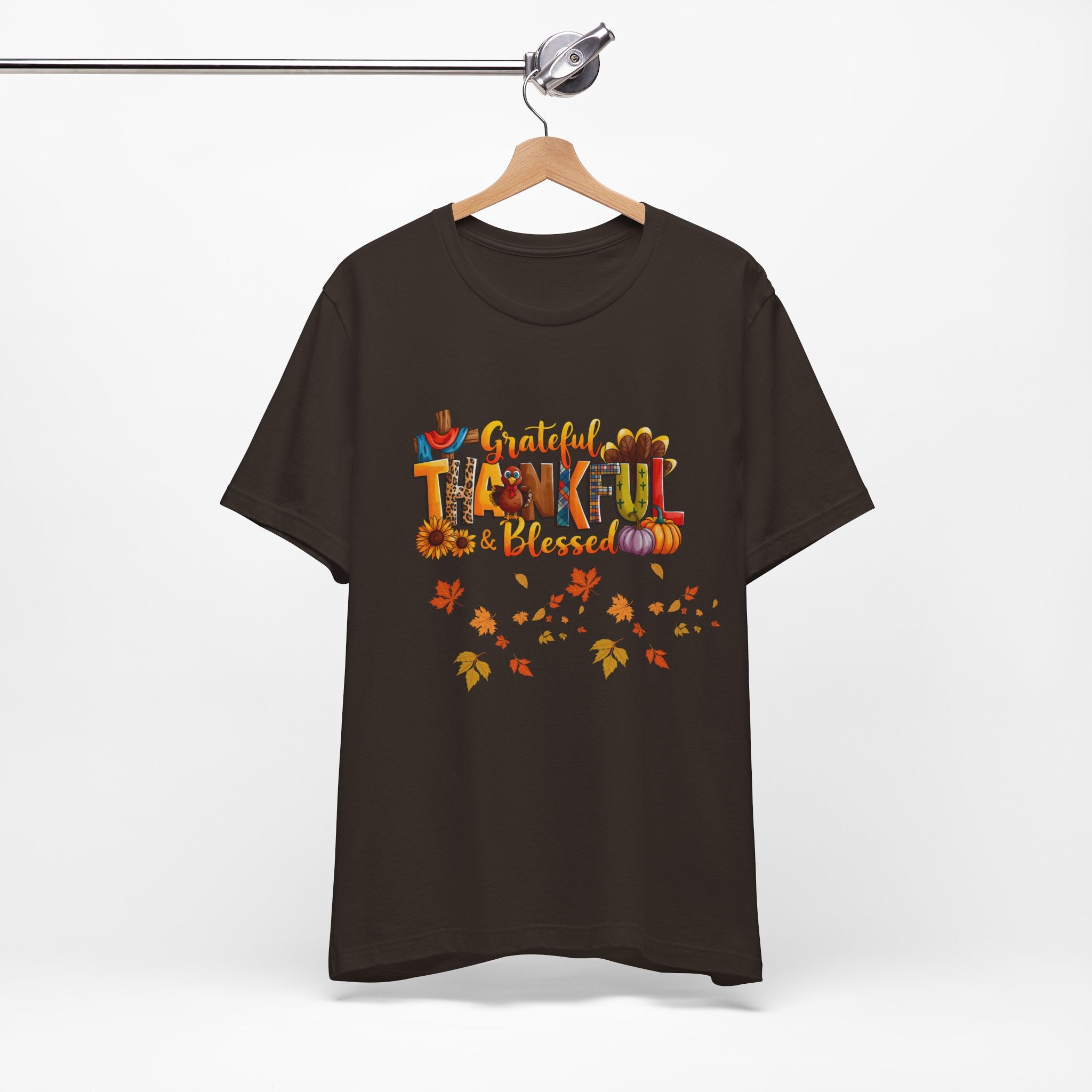 Grateful Thankful Blessed T-Shirt |Unisex Seasonal Gift for Family & Friends
