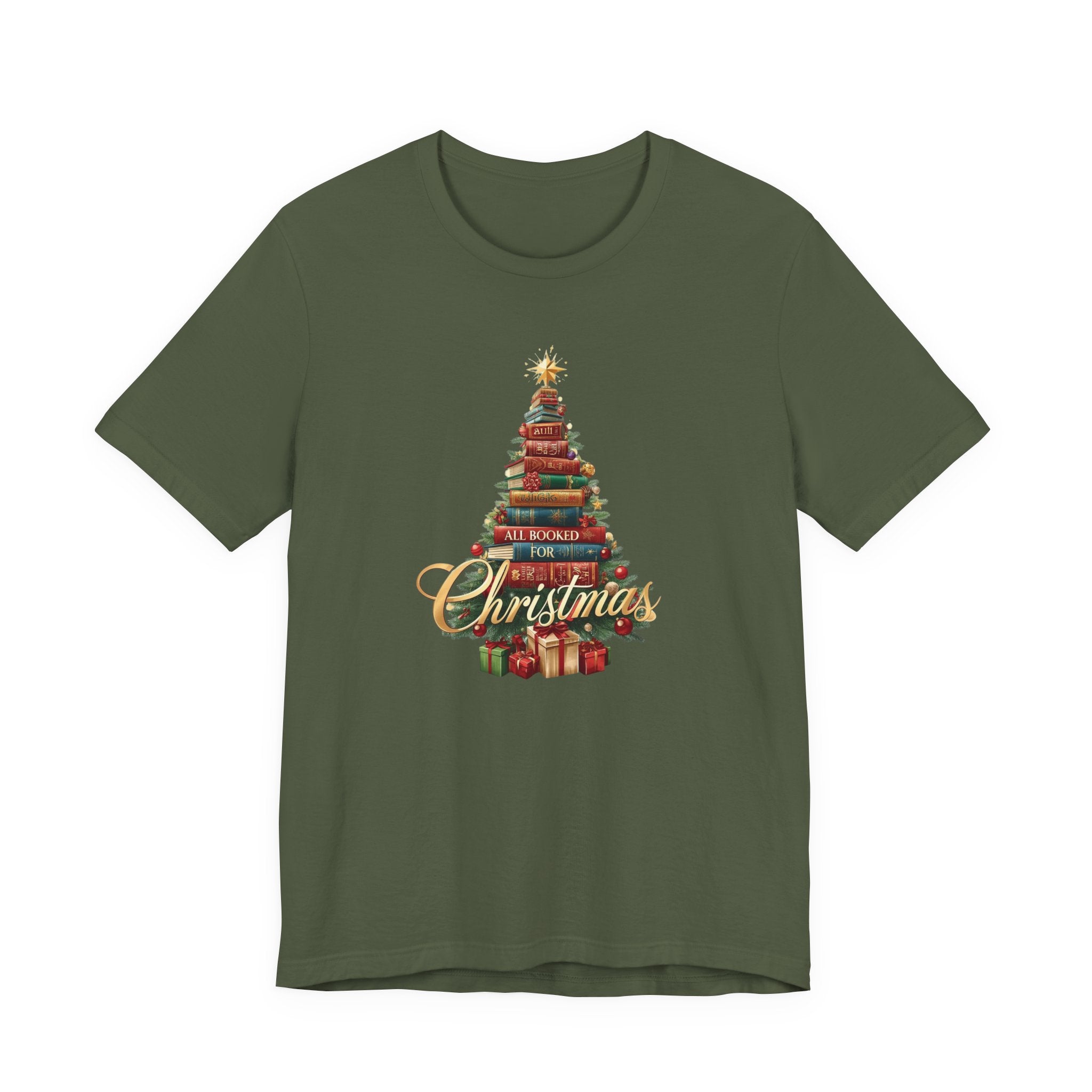 All Booked for Christmas T-Shirt – Festive Book Lover Holiday Tee