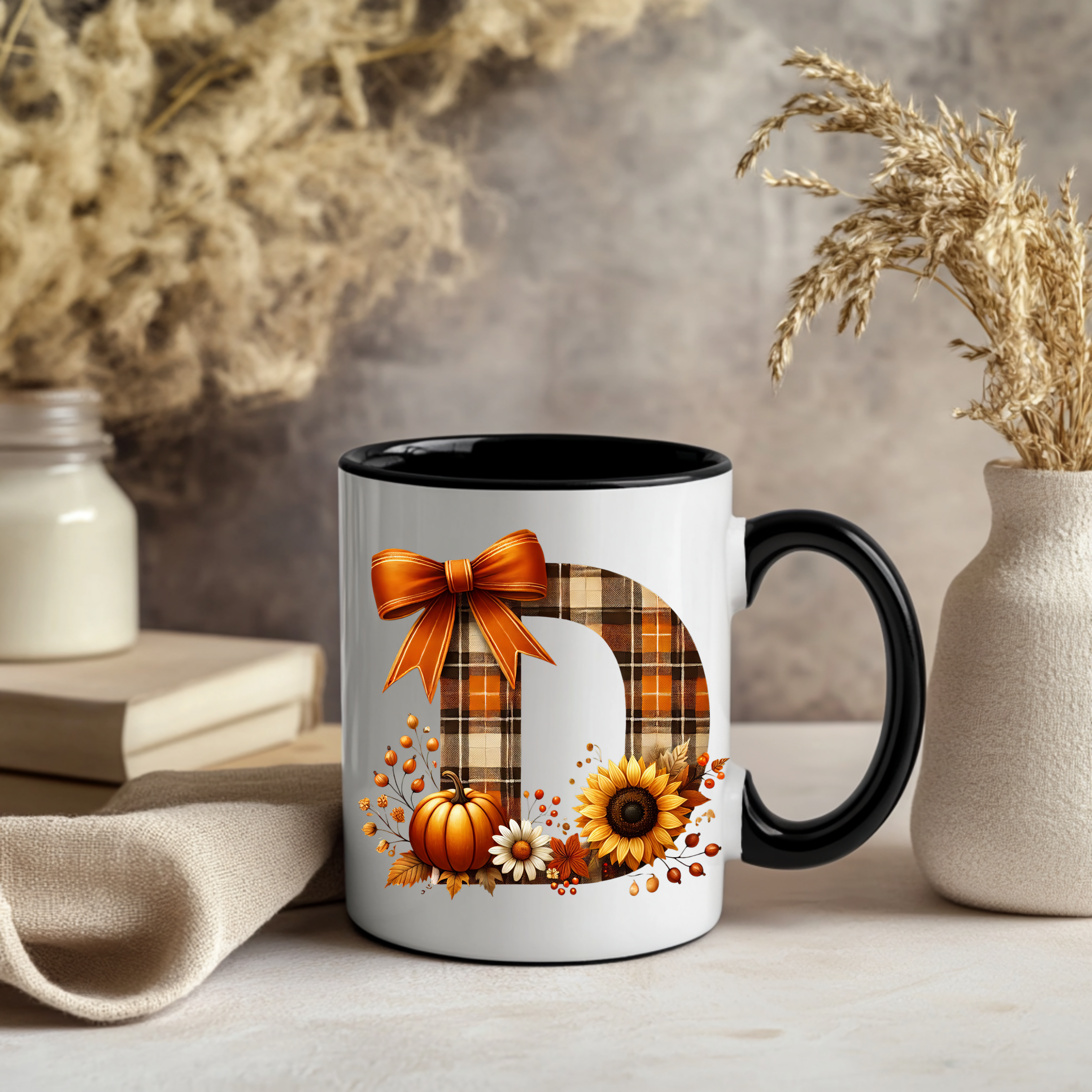 Personalized Letter Mug M| Autumn Harvest Monogram Gift