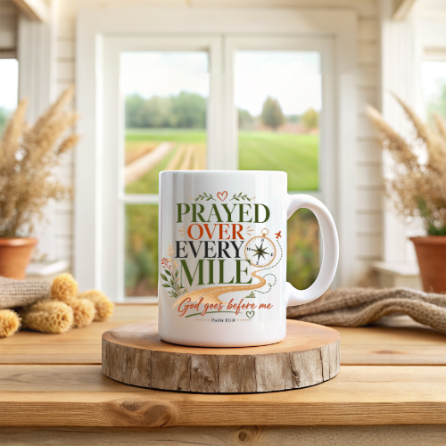Prayed Over Every Mile Travel Prayer Mug