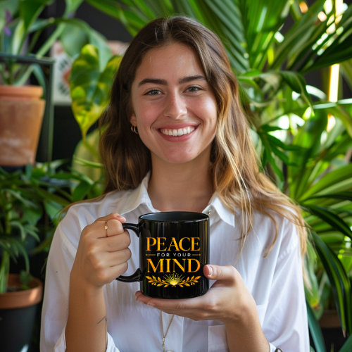 Peace for Your Mind Christian Black Mug
