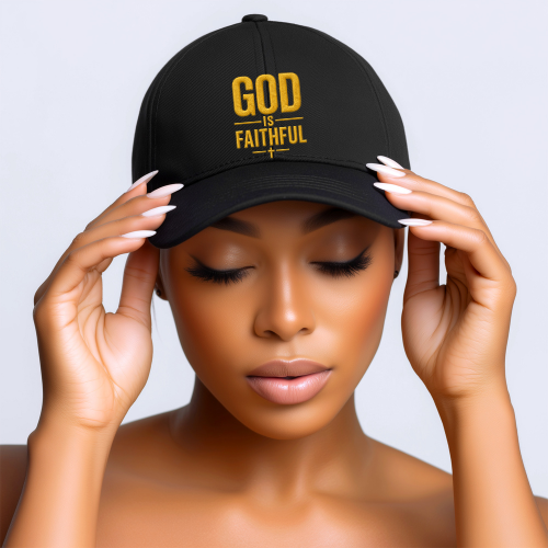 God Is Faithful Organic Embroidered Cap | Christian Faith Hat