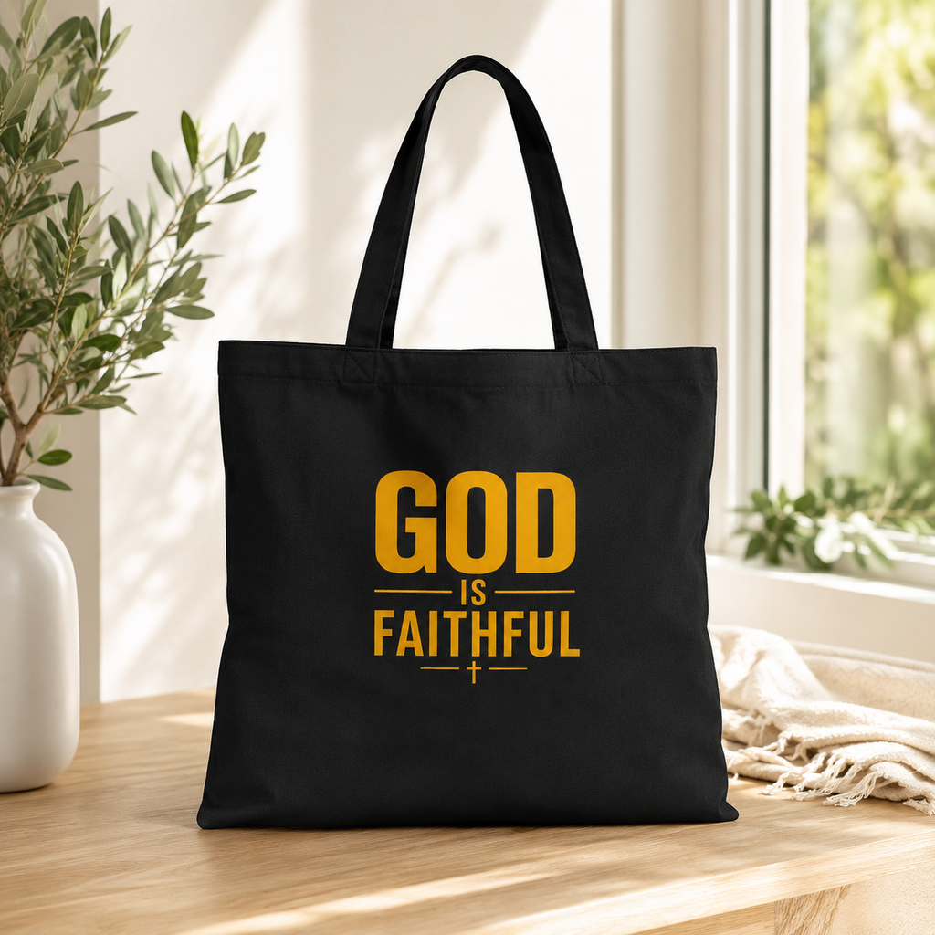 God Is Faithful Christian Tote Bag