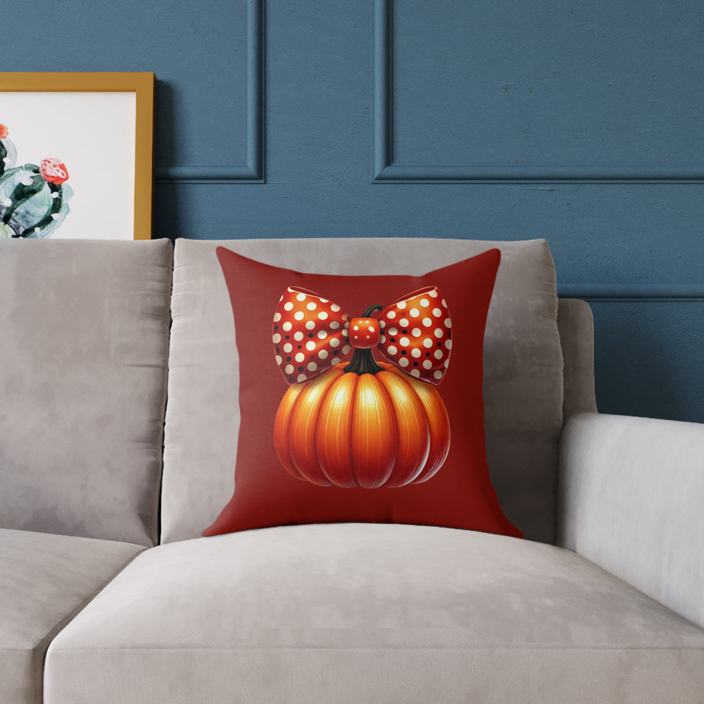 Pumpkin Bow Decor Pillow - Cozy Fall Cushion, Halloween Home Decor, Thanksgiving Gift, Autumn L