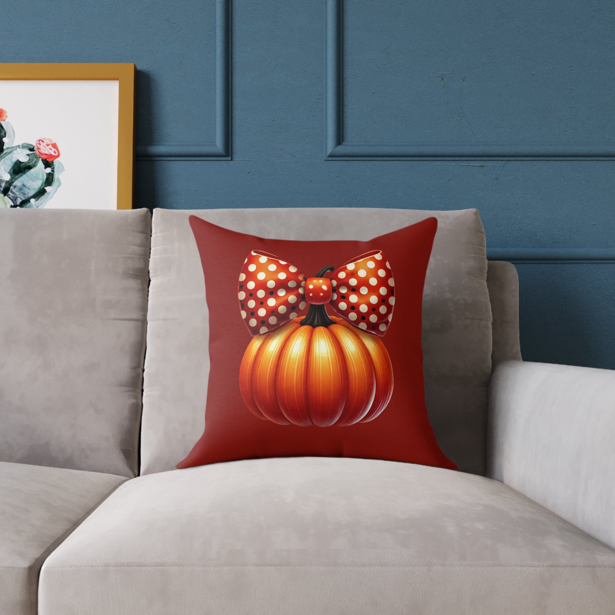 Pumpkin Bow Decor Pillow - Cozy Fall Cushion, Halloween Home Decor, Thanksgiving Gift, Autumn L