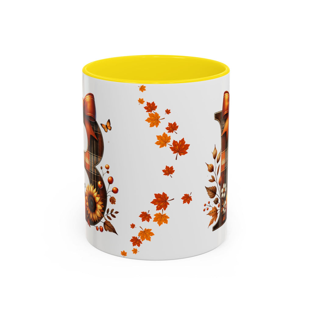 Monogram B Autumn Harvest Mug | Cozy Fall Drinkware | Thanksgiving Coffee Lover Gift