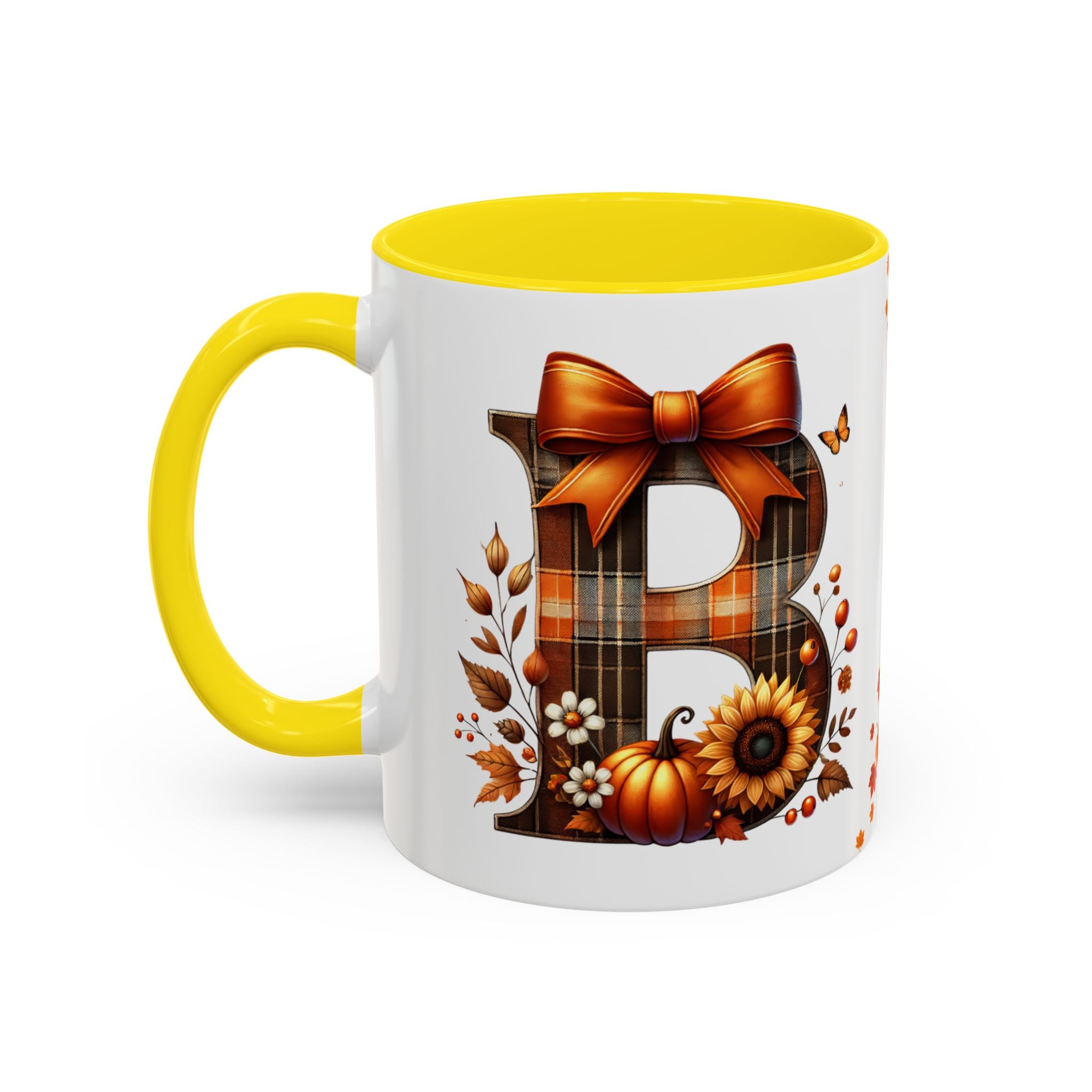 Monogram B Autumn Harvest Mug | Cozy Fall Drinkware | Thanksgiving Coffee Lover Gift