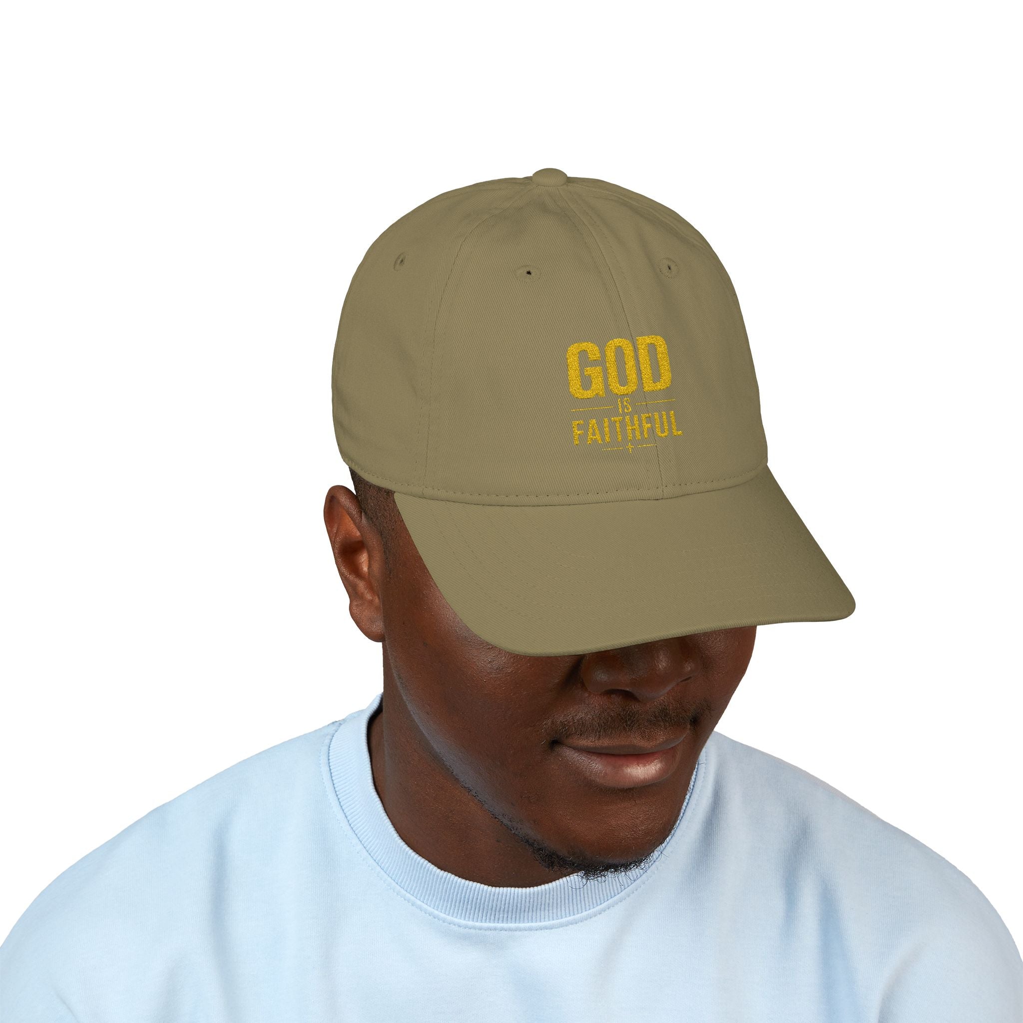 God Is Faithful Organic Embroidered Cap | Christian Faith Hat