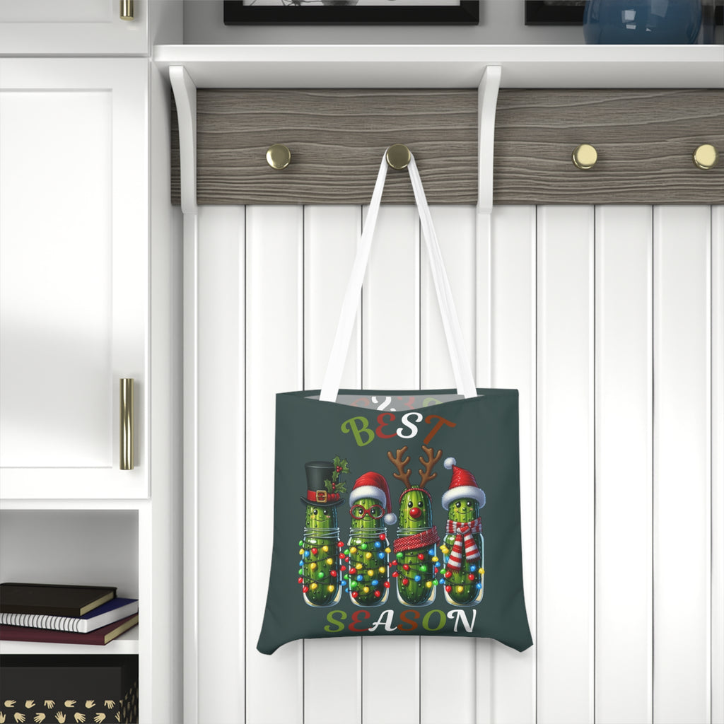 Best Season Holiday Tote Bag – Christmas Pickle Jar Design, Festive Carryall