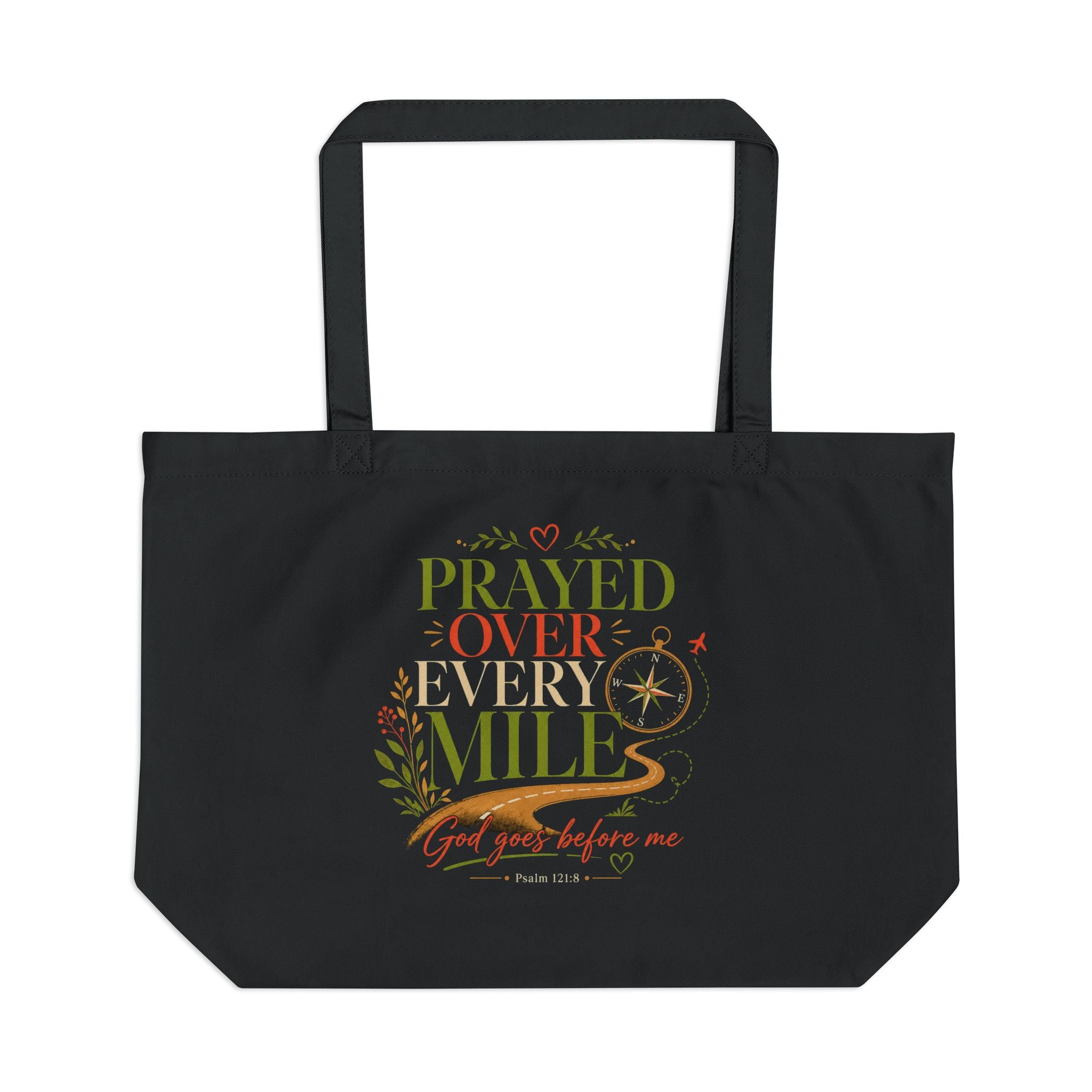 Prayed Over Every Mile Travel Prayer Tote Bag | Christian Faith Tote