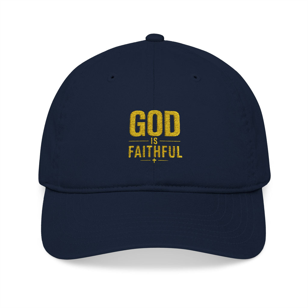 God Is Faithful Organic Embroidered Cap | Christian Faith Hat