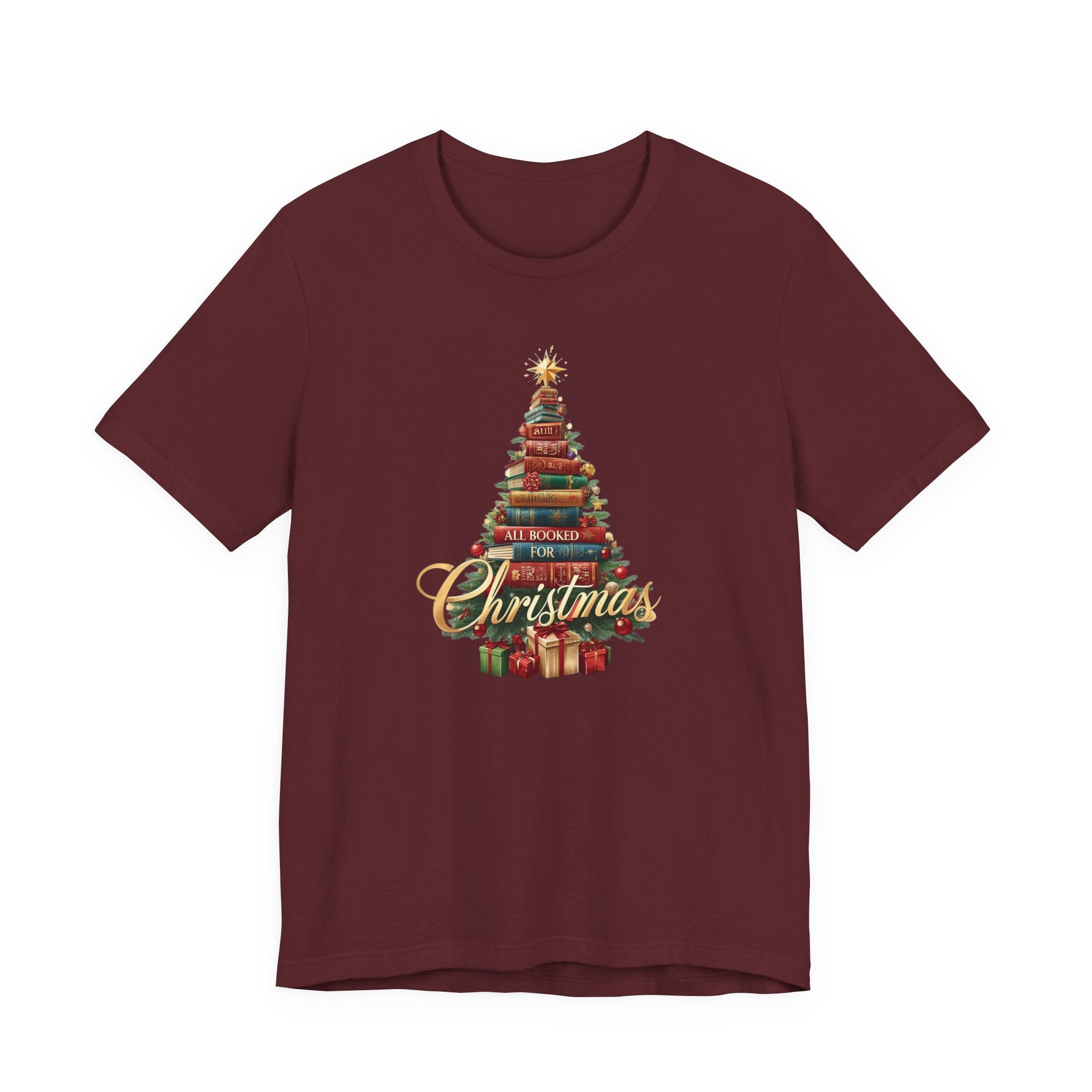 All Booked for Christmas T-Shirt – Festive Book Lover Holiday Tee