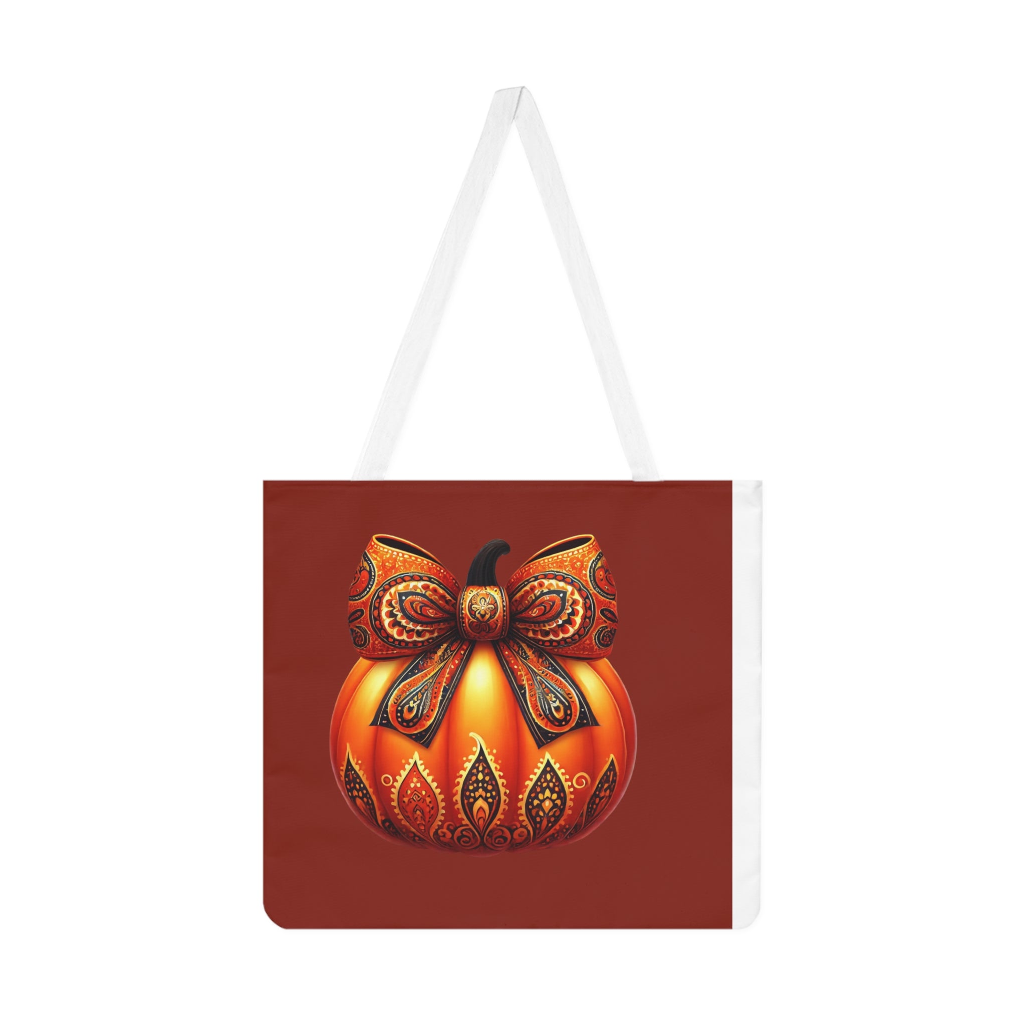Paisley Pumpkin Tote Bag – Autumn All-Over Print Carryall, Stylish Fall Accessory